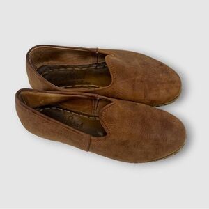 Sabah Fort Worth Brown Leather Slip-On Shoes Size 38